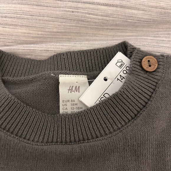 🆕 h&m hm 100% cotton sweater winter bear + penguin sz 12-18 month toddler baby - Picture 5 of 7
